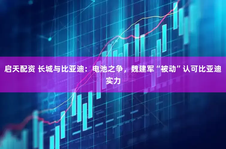 启天配资 长城与比亚迪：电池之争，魏建军“被动”认可比亚迪实力