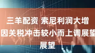 三羊配资 索尼利润大增 因关税冲击较小而上调展望